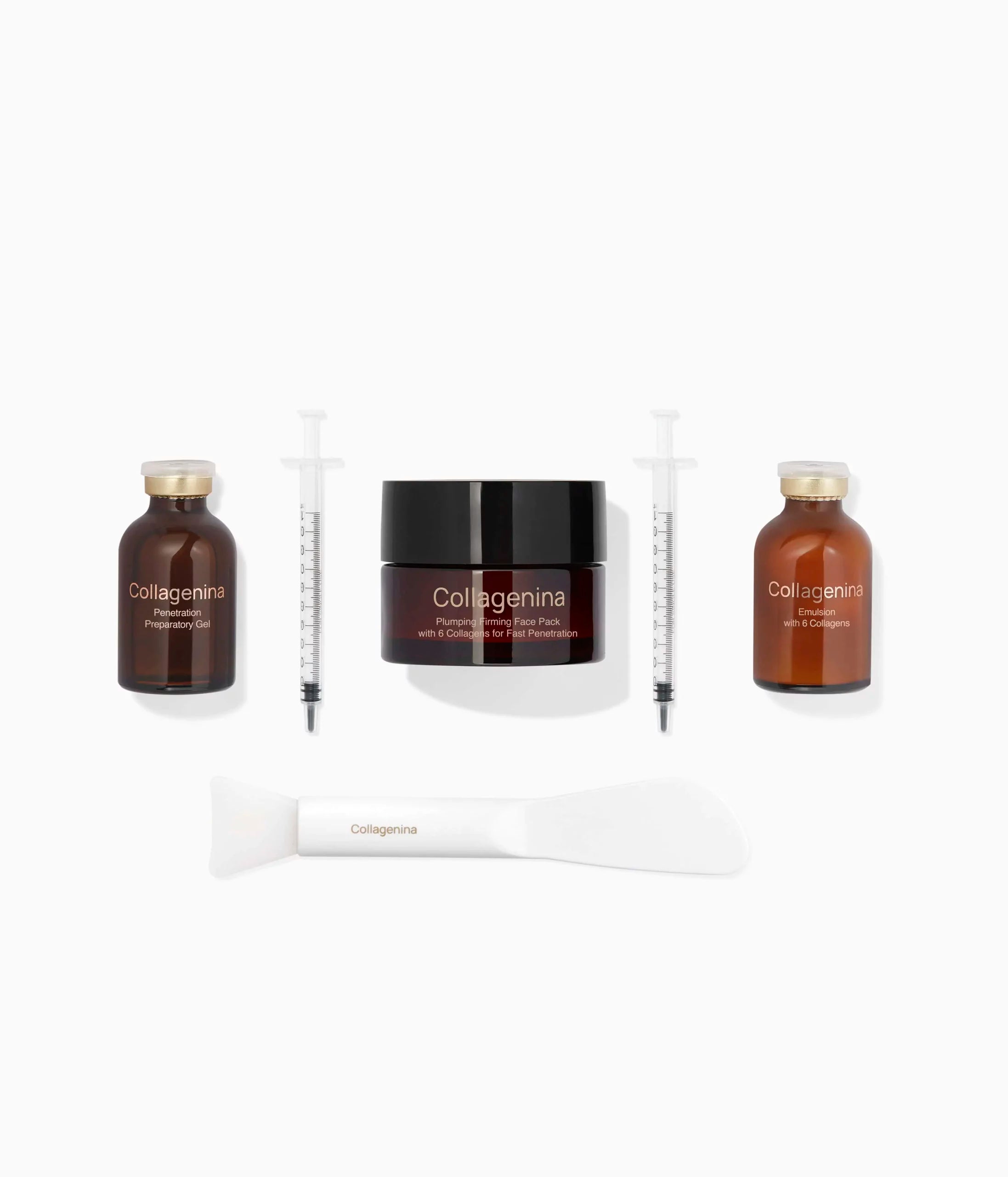 Collagenina nostiprinoša sejas maska ādas tvirtumam ar 6 veidu kolagēniem 2x30 ml, 1x50 ml, intensitāte 2