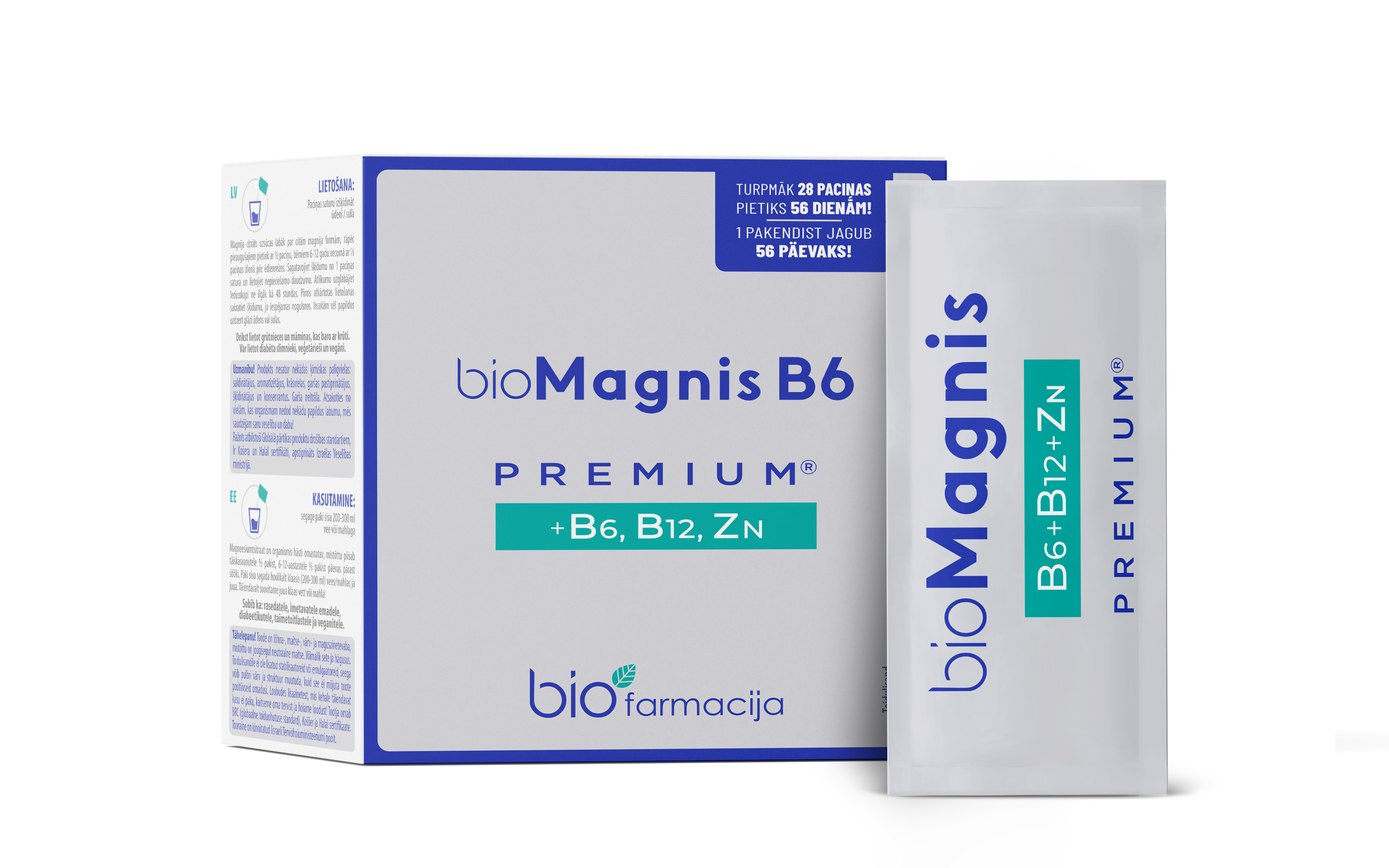 bioMAGNIS B6® premium +B6, B12 un cinks, N28