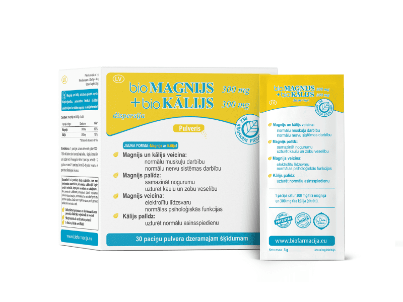 bioMagnijs300mg+bioKālijs300mg, N30 biofarmacija
